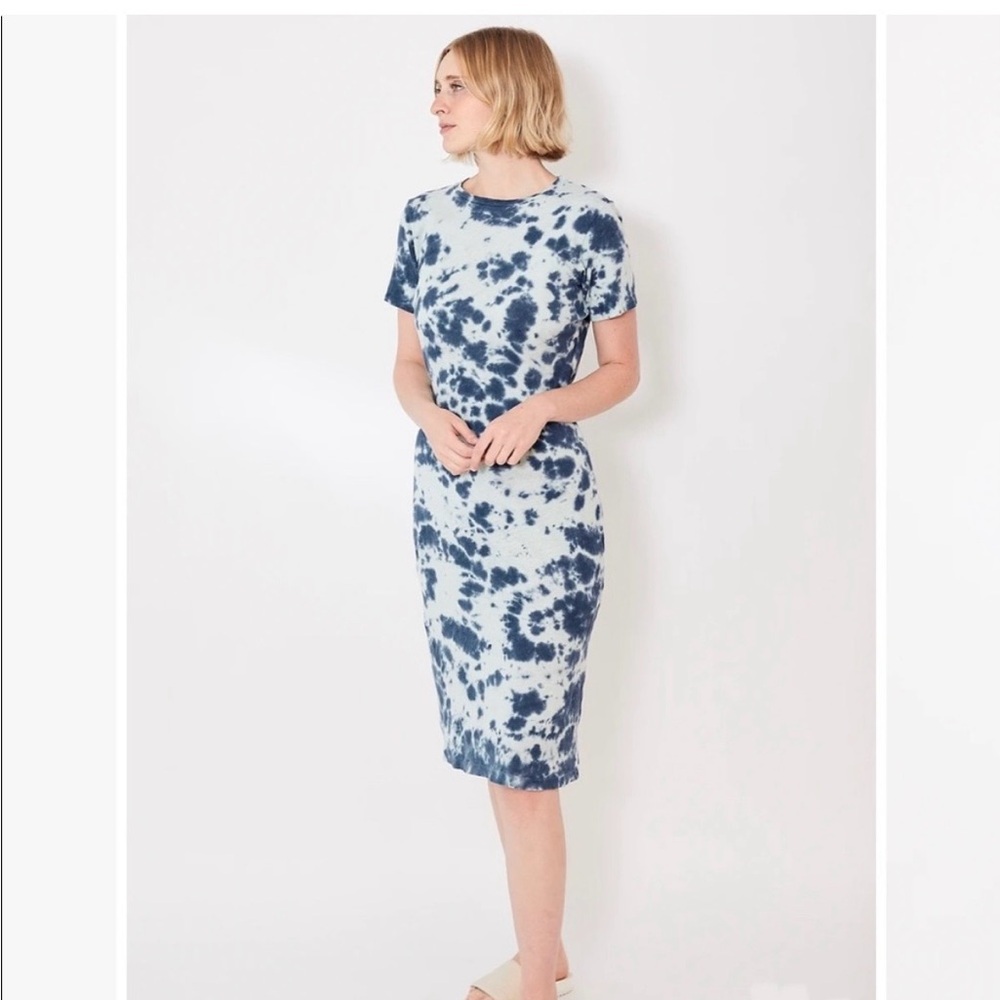 MOTHER Blue Tie-Dye Midi Dress